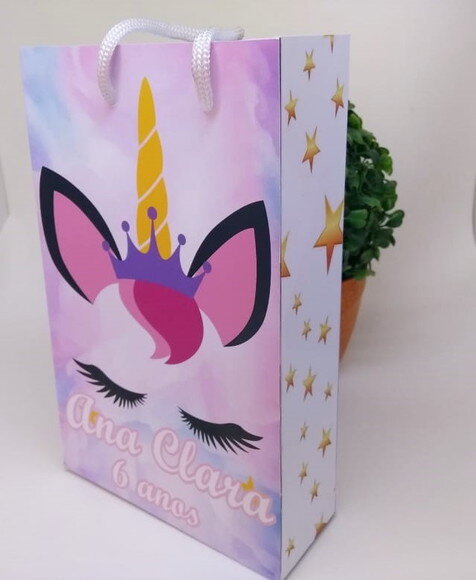 Unicórnio Sacola Personalizada Pronta Entrega