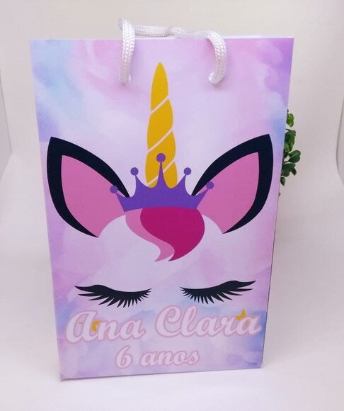 Unicórnio Sacola Personalizada Pronta Entrega