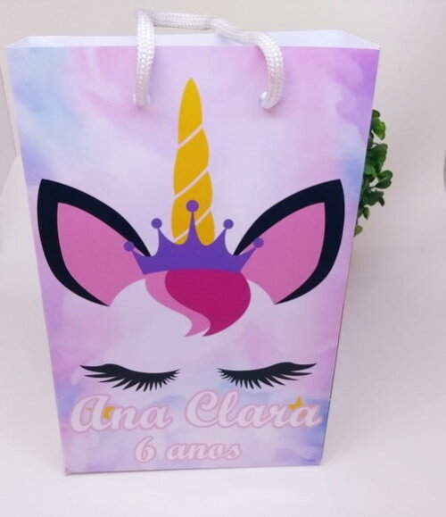 Unicórnio Sacola Personalizada Pronta Entrega