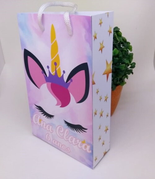 Unicórnio Sacola Personalizada Pronta Entrega