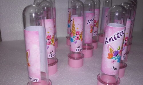 Unicornio Tubetes Personalizados Pronta Entrega