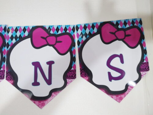 Varal Monster High Personalizado Parabens Mais Nome