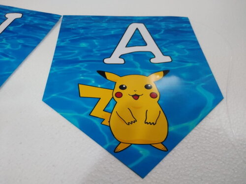 Varal Picachu Parabens Mais Nome Personalizado