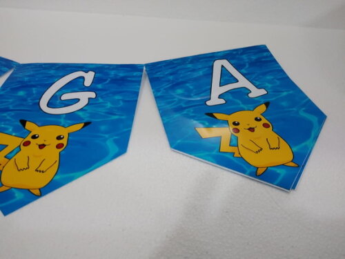 Varal Picachu Parabens Mais Nome Personalizado