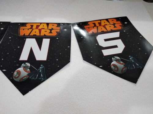 Varal Star Wars Personalizado Parabéns Mais Nome