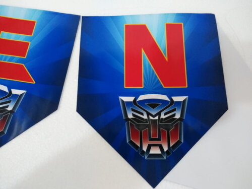 Varal Transformers Personalizada Parabens Mais Nome