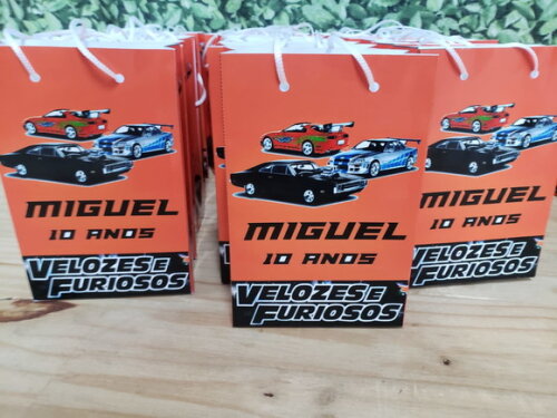 Velozes e Furiosos Sacola Personalizada Pronta Entrega