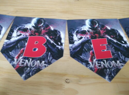 Venom Varal Personalizado Parabens Mais Nome Pronta Entrega