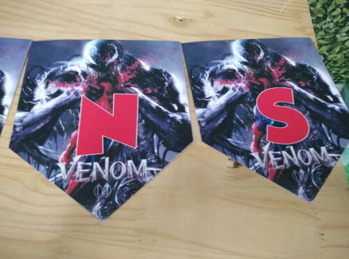 Venom Varal Personalizado Parabens Mais Nome Pronta Entrega