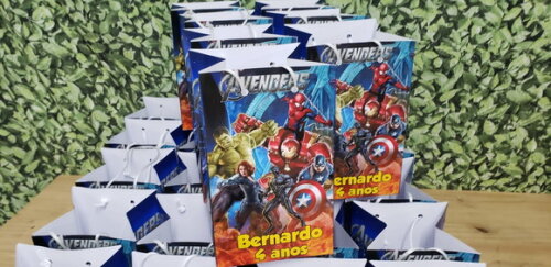 Vingadores Sacola Personalizada Pronta Entrega Tam 20x12x12