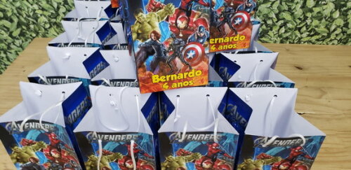 Vingadores Sacola Personalizada Pronta Entrega Tam 20x12x12