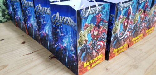 Vingadores Sacola Personalizada Pronta Entrega Tam 20x12x12