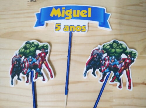 Vingadores Topo de Bolo Personalizado Pronta Entrega