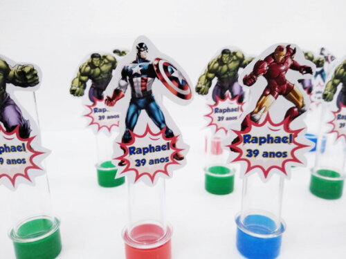 Vingadores Tubetes com Apliques Personalizado