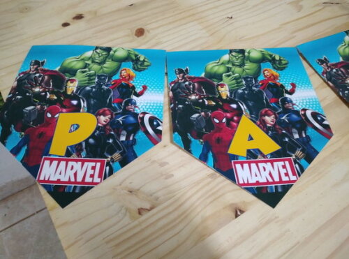 Vingadores Varal Personalizado Parabens Mais Nome P Entrega
