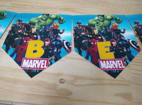 Vingadores Varal Personalizado Parabens Mais Nome P Entrega