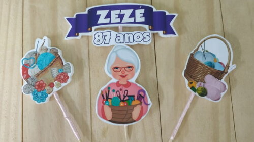 Vovó Topo de Bolo Personalizado Pronta Entrega