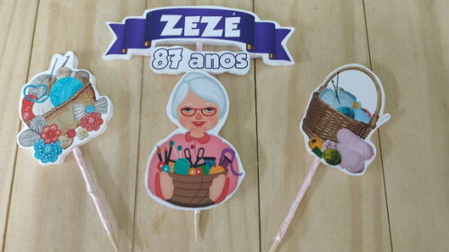 Vovó Topo de Bolo Personalizado Pronta Entrega