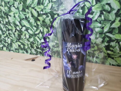 Wandinha Lembrancinha Copo Personalizado Embalado