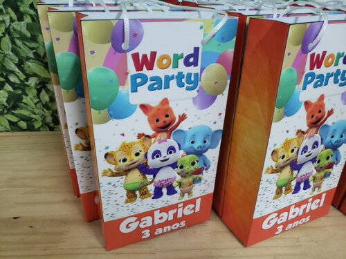 Word Party Sacola Personalizada Tamanho Médio Pronta Entrega