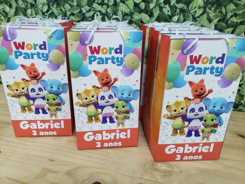 Word Party Sacola Personalizada Tamanho Médio Pronta Entrega