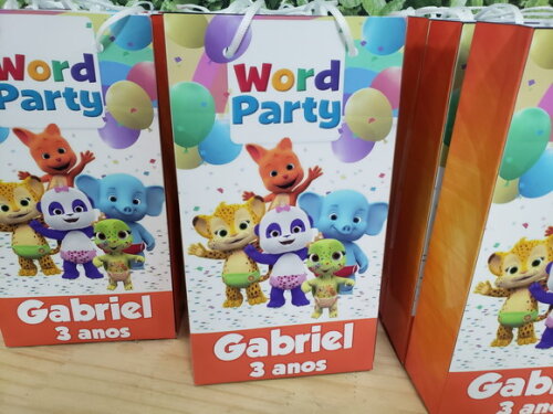 Word Party Sacola Personalizada Tamanho Médio Pronta Entrega