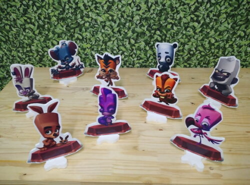 Zooba Kit de Mesa Displays 9 Peças Pronta Entrega Mod 2