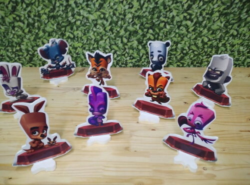 Zooba Kit de Mesa Displays 9 Peças Pronta Entrega Mod 2