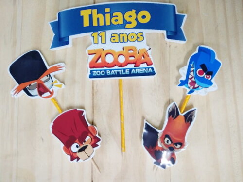 Zooba Topo de Bolo Personalizado Pronta Entrega