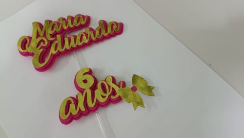 Topo de bolo personalizado 3D pronta entrega