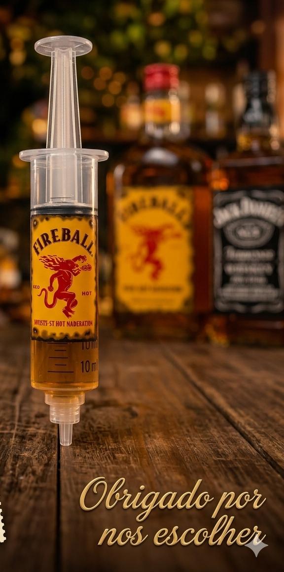 Lembrançinha Seringa divertida  personalizada Fireball formatura