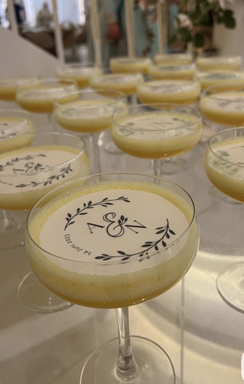 Papel de arroz  5 cm para drink personalizado casamento festas -