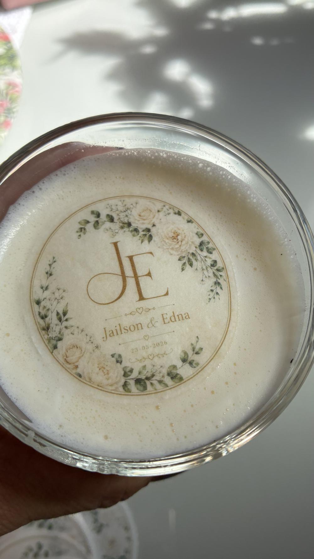 Papel de arroz 6cm para drink personalizado casamento festas - C?