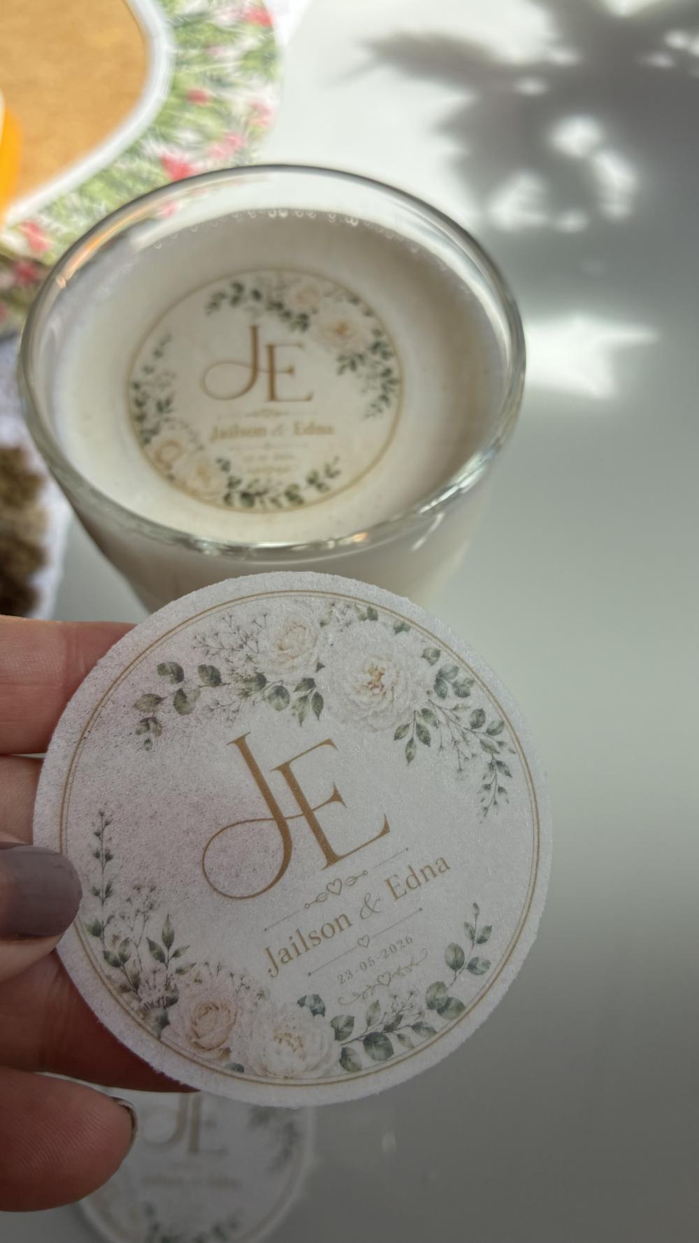 Papel de arroz 6cm para drink personalizado casamento festas - C?