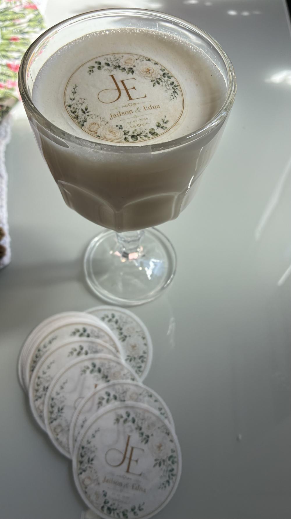Papel de arroz 6cm para drink personalizado casamento festas - C?