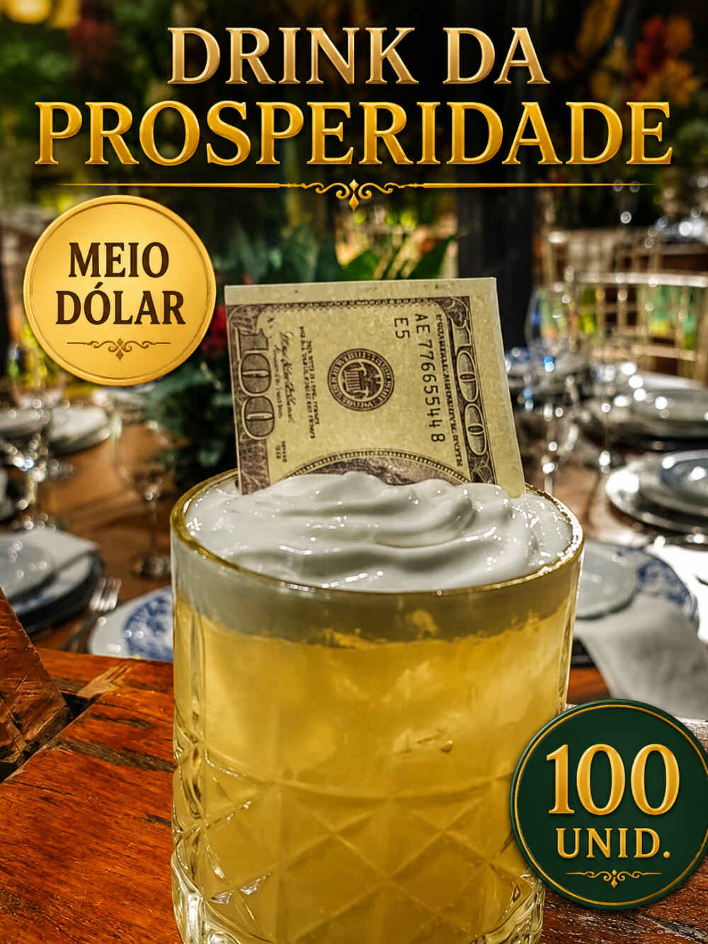 Papel de Arroz para Drink Personalizado Recortado 5cm meio dolar