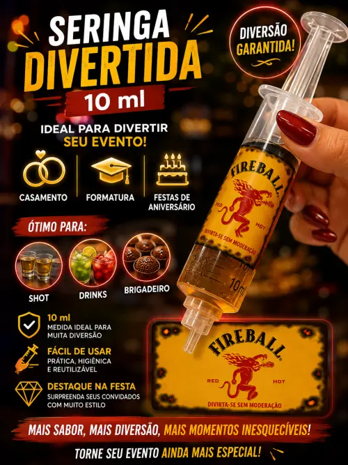 Lembrançinha Seringa divertida  personalizada Fireball formatura casamento