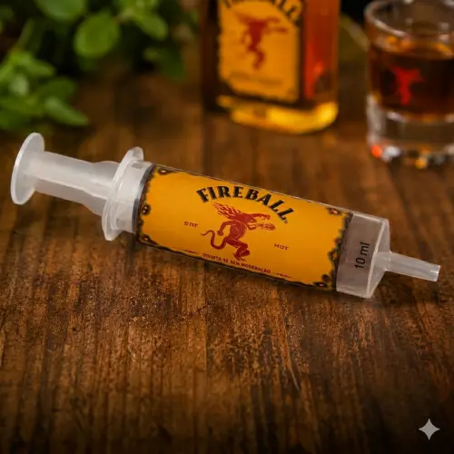 Lembrançinha Seringa divertida  personalizada Fireball formatura