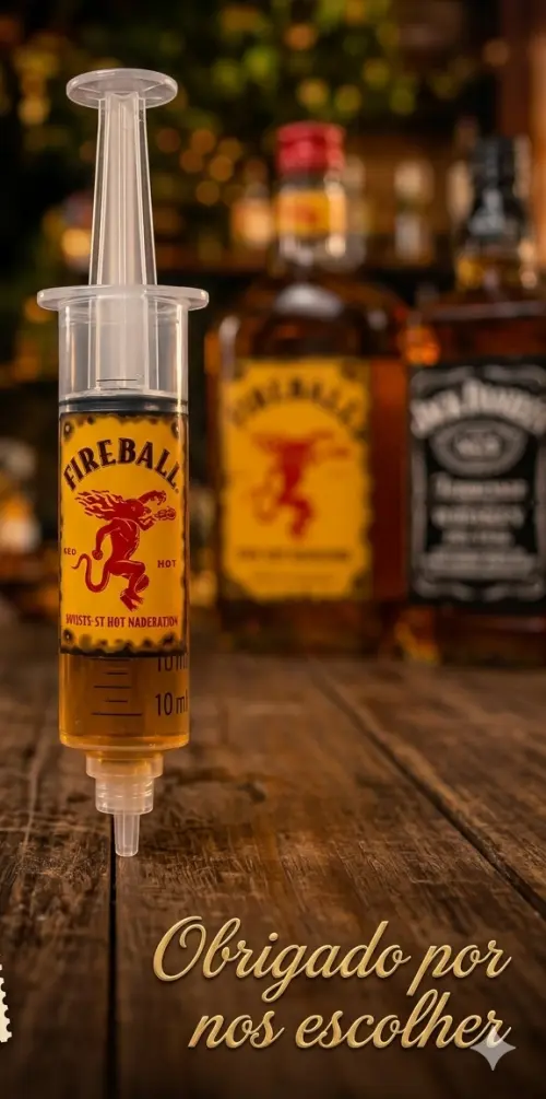 Lembrançinha Seringa divertida  personalizada Fireball formatura