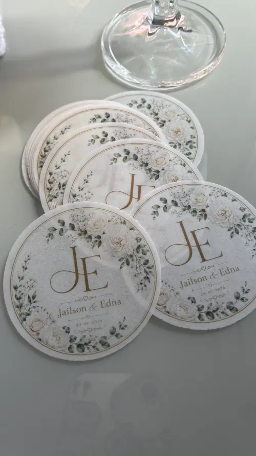 Papel de arroz 6cm para drink personalizado casamento festas - C?