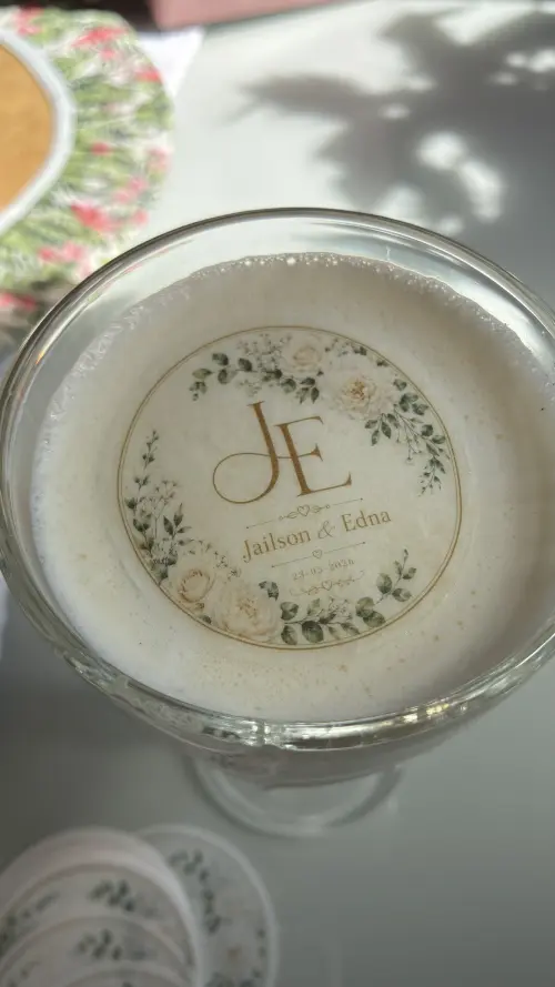 Papel de arroz 6cm para drink personalizado casamento festas - Cópia