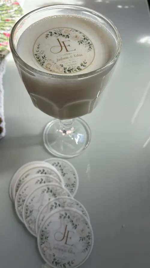 Papel de arroz 6cm para drink personalizado casamento festas - C?