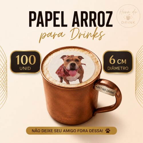 Papel de arroz  pet 6cm para drink personalizado casamento festas - Cópia - Cópia