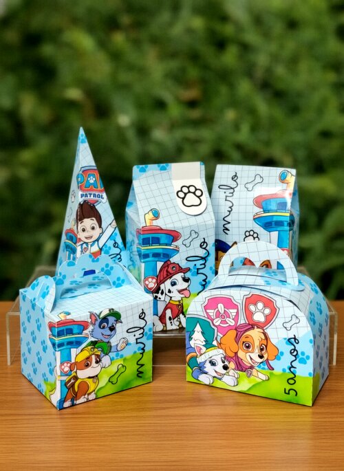Kit 15  Caixinhas Personalizadas Papelaria Patrulha Canina lembrancinha