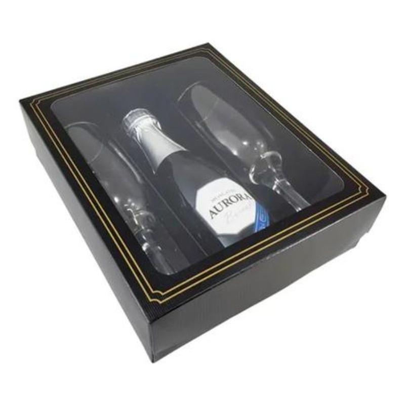 Studio MR Personalizados Caixa c/ Visor Garrafa/Taça/Doce Dia do