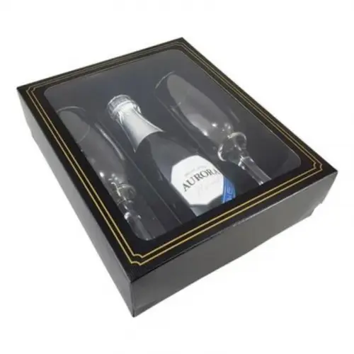 Studio MR Personalizados Caixa c/ Visor Garrafa/Taça/Doce Dia dos Pais