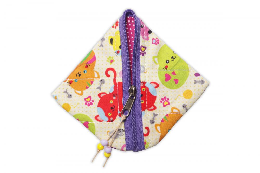Kit Gatinho Amarelo: Necessaire, porta moedas e chaveiro