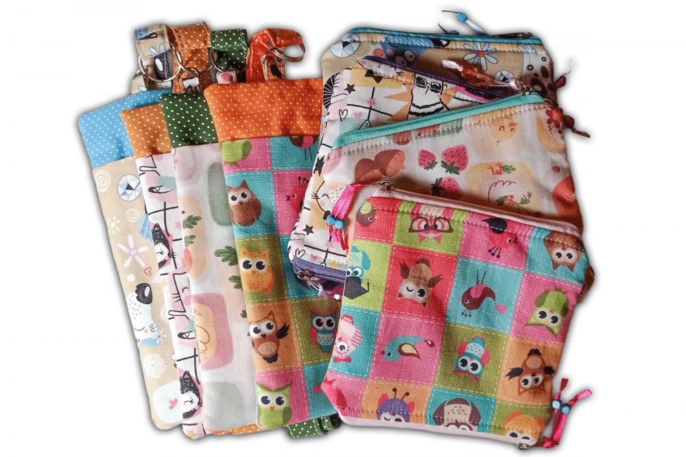 Porta Óculos/caneta para Pescoço e Bolsinha Mágica | Gatinho