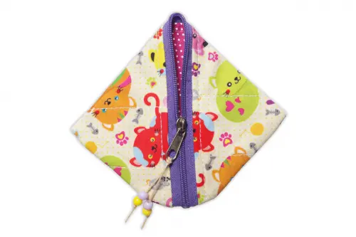 Kit Gatinho Amarelo: Necessaire, porta moedas e chaveiro