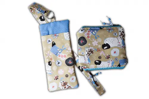 Porta Óculos/caneta para Pescoço e Bolsinha Mágica | Dogs
